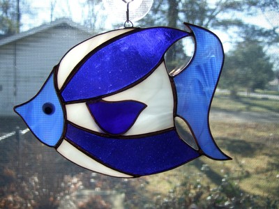 Stained Glass Fish Sun Catcher Ornament Home Living Garden Decoration Stokfella Com