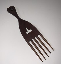 Vintage African Comb Carved Wood