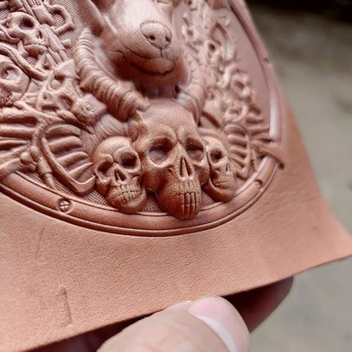 3D Doberman Skull Leather Mold Alloy Carving Tool for Bold Leather Projects - Picture 5 of 10