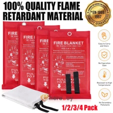 Large Fire Blanket Fireproof For Home Kitchen Office Caravan Emergency Safety US