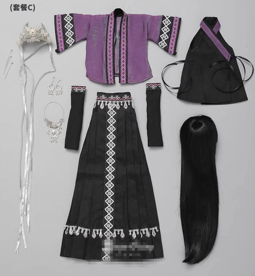 New Handmade BJD clothes Hair Wig shoes For 1/4 BJD Doll 苗疆少女 C - Image 2 of 4