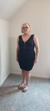 Plus Size Guess Black Sleeveless Bodycon Dress Size 14
