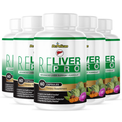 ReLiver Pro- Liver Support- 5 Bottles- 300 Capsules