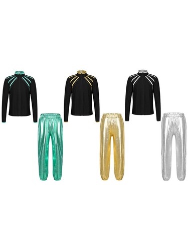 Children Girls Sets Rhinestones Tracksuits Shiny Outfit 2pcs Dancewear Dance - Picture 2 of 38