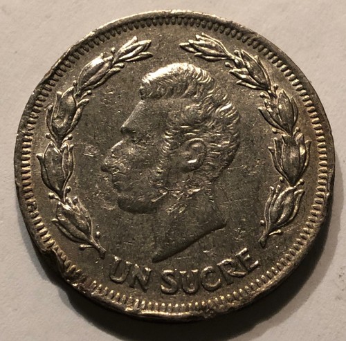 1977 ECUADOR UN SUCRE REPUBLICA DEL ECUADOR - Picture 2 of 2