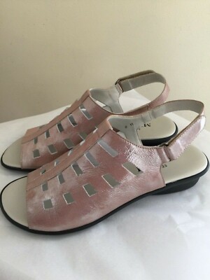 Neu Sesto Meucci Sz 8 M Ellia Metallisch Ausschnitt Knöchelriemen Peeptoe Sandal