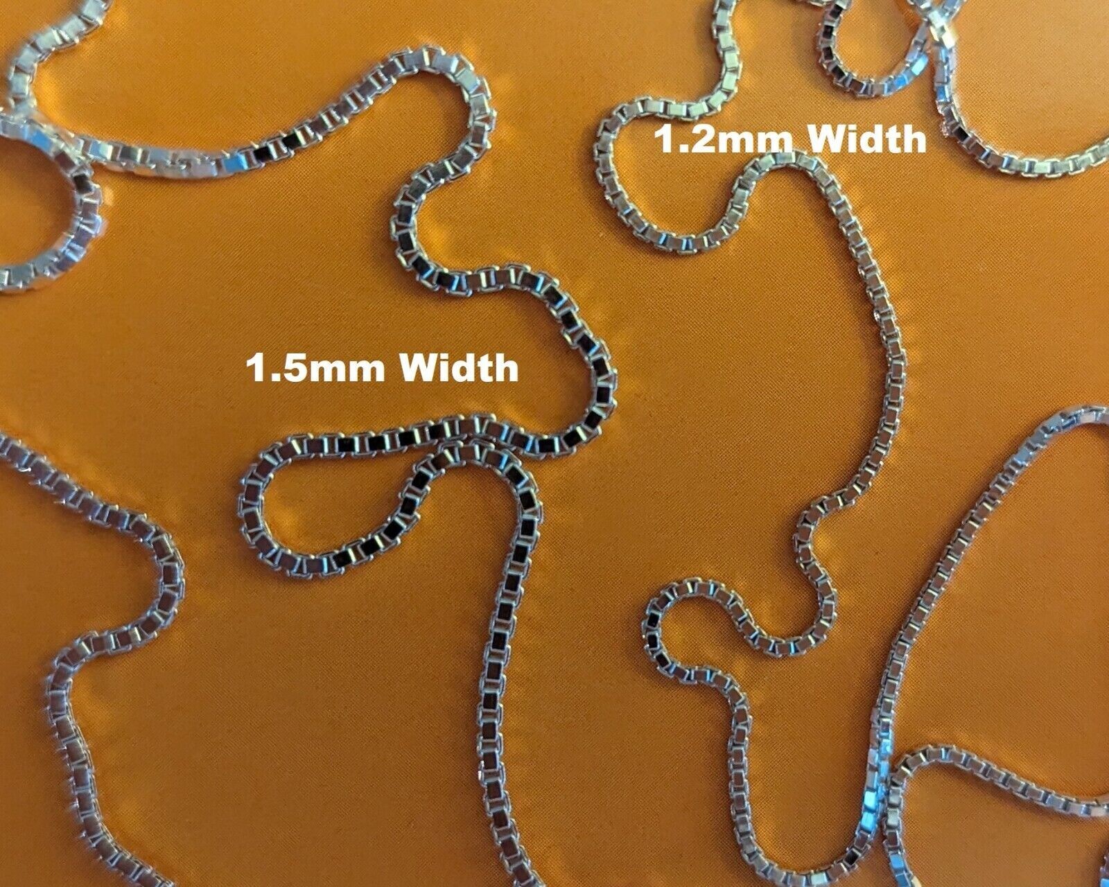Box Chain Necklace -- Sterling Silver -- 1.5mm* -- 16 inch* - Made in Italy [BN