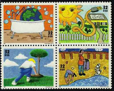 Scott #2951/4...32 Cent...Earth Day...Block of 4 In Order