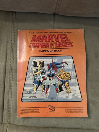 Marvel Super Heroes RPG Campaign Book w/ Map from Basic Box TSR 1984