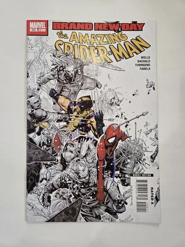 Amazing Spiderman #555 (2008) Brand New Day WOLVERINE appearance Marvel F+/VF-