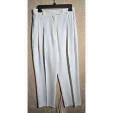 Vintage Y2K 80 Cream Pleated Trousers 28 High Waist Career Office Pants 6. 631