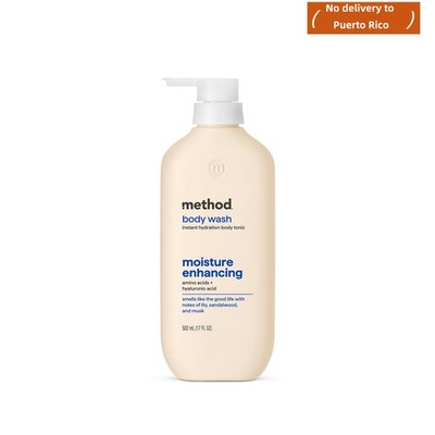 17 oz Method Body Wash Tonic, Lily/Sandalwood/Musk,Amino Acids + Hyaluronic Acid