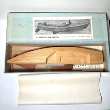 VTG R. Nicoletti Ship Crafters Half Hull Model Kit With Box & Instructions READ