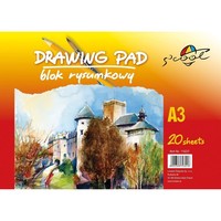 Skizzenblock A3 90G/M² 20 Blatt Weiß | Zeichenblock Papier S'cool