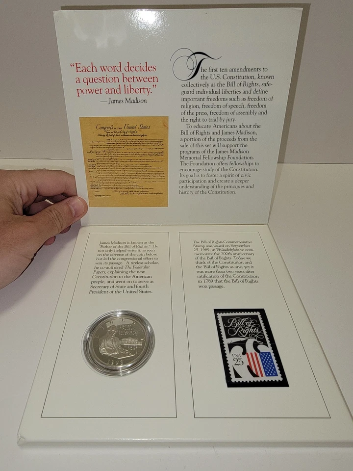 United States Bill of Rights Coin and Stamp Set with 1993 Silver Half Dollar - Image 3 of 4