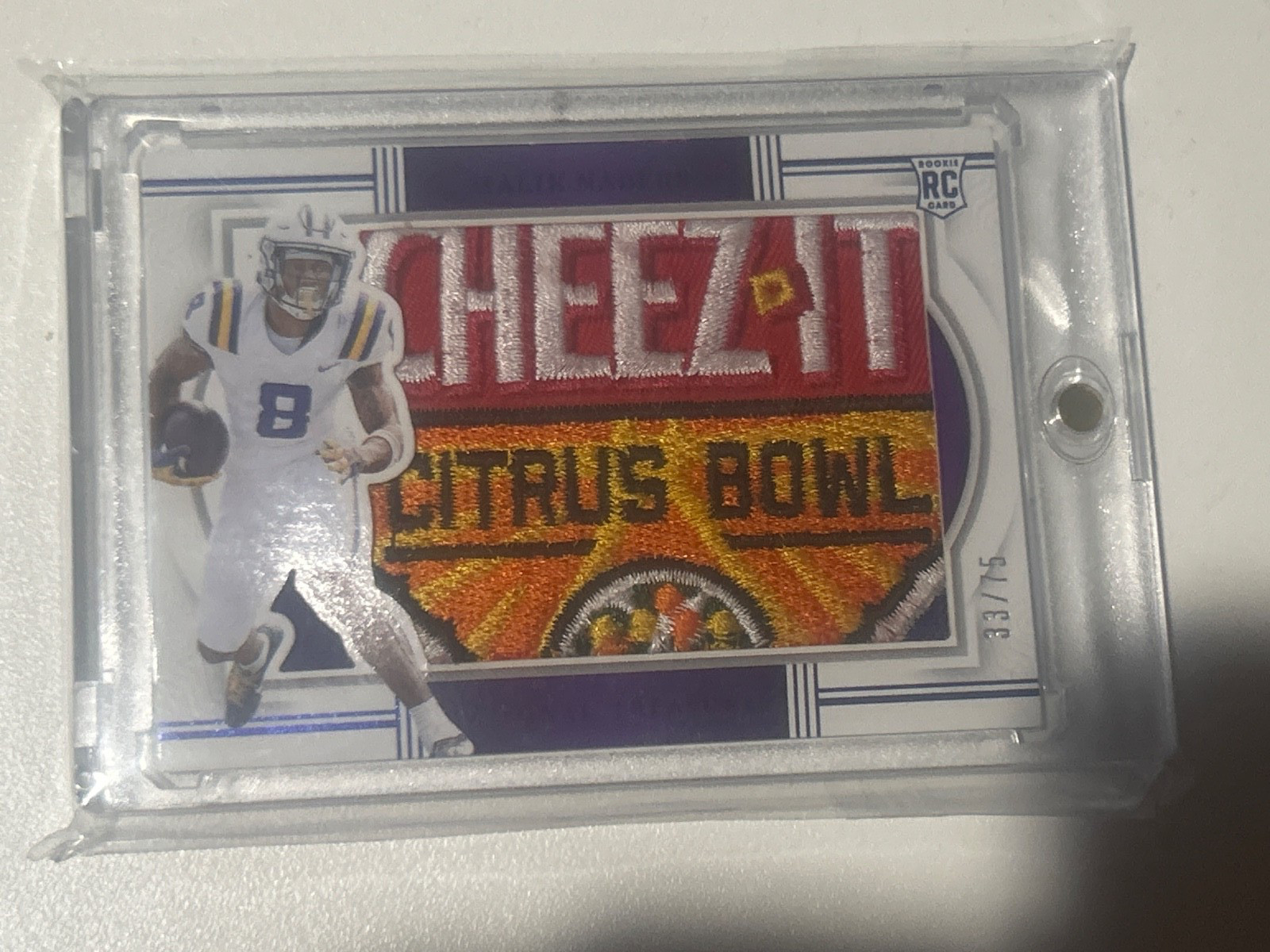 Malik Nabers Panini National Treasures Collegiate Rookie Silhouettes Relics #MNS Bowl Logo