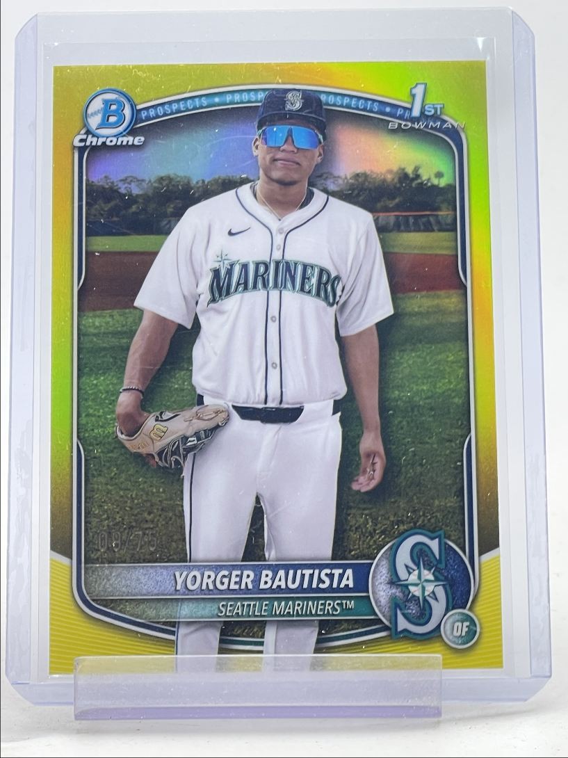 YORGER BAUTISTA 2025 BOWMAN CHROME 1ST YELLOW REFRACTOR MARINERS /75 Q4078