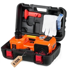 Electric Car Jack 5 Ton 12V Hydraulic Floor Jack Kit &Tire For Car