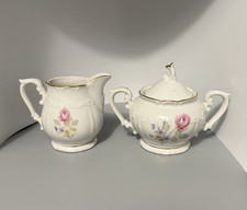 Vienna Woods 99/17 Fine China Rose Creamer & Sugar Bowl Replacement Collectible
