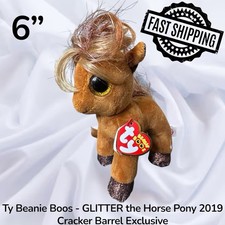 Ty Beanie Boos - GLITTER the Horse Pony 6" 2019 Cracker Barrel Exclusive