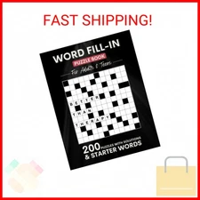 Word Fill In Puzzle Book For Adults & Teens: 200 Fill ins Word Puzzles With Star