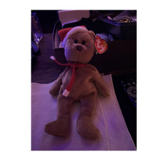 Ty Beanie Babies 1997 Teddy Holiday Bear with Santa Hat, Age 3 , 3-4 Years, 4-7