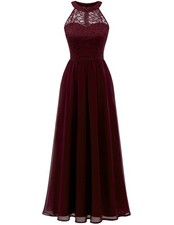 Wedtrend Women's Formal Dress, Halter Long Prom Dress Floral Lace Bridesmaid ...