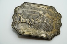 Vintage Boston Fire Department Americas Heros Belt Buckle OS2
