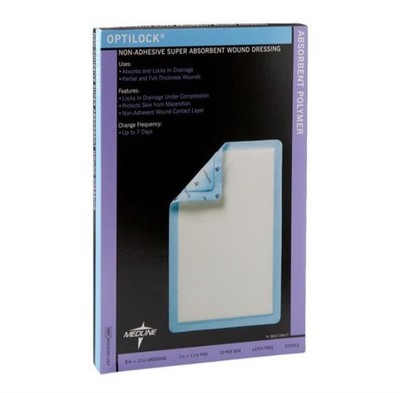 Medline OptiLock Non Adhesive Super Absorbent Dressing 8'' x 12'' ( 10 count )