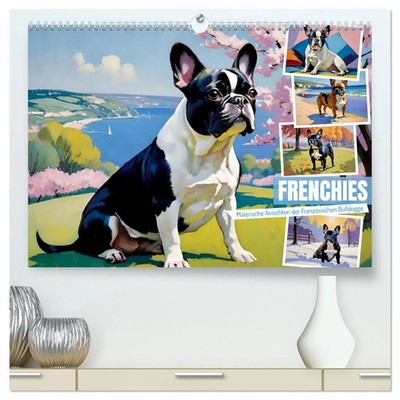 Frenchies (hochwertiger Premium Wandkalender 2026 DIN A2 quer), Kunstdruck in...