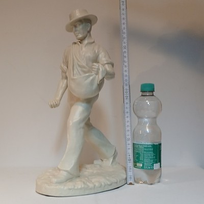 Schaubachkunst BAUER/SÄMANN Große Porzellan Figur ca. 1930er Jahre Sign. STEINER