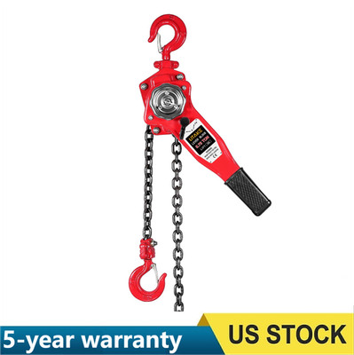  0.75T/1650LBS Manual Lever Hoist Chain Block with 10Ft Steel Chain Heavy Duty