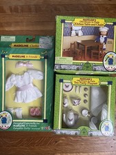Madeline 8  Doll  s White Party Dress, Table/chairs  Tea Party Set EDEN NIB