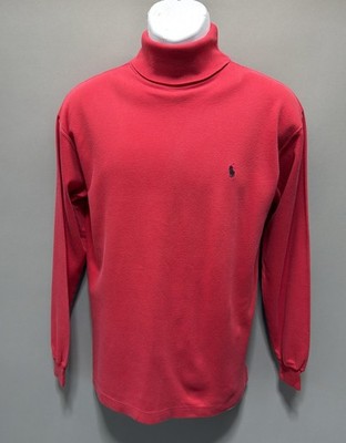 Vintage Polo Ralph Lauren Turtleneck Sweater Mens Medium Red Long Sleeve USA 90s