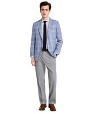 Tommy Hilfiger Mens Modern fit Sport Coat Blazer 38 R Light Blue Plaid Stretch