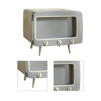 TV Shaped Tissue Box Multifunctional Fashionable Cute Napkin Box Desktop Dec SET