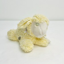 Eden Musical Lamb Sheep Plush Pastel Yellow Green Eyes Wind Up 10 Vintage