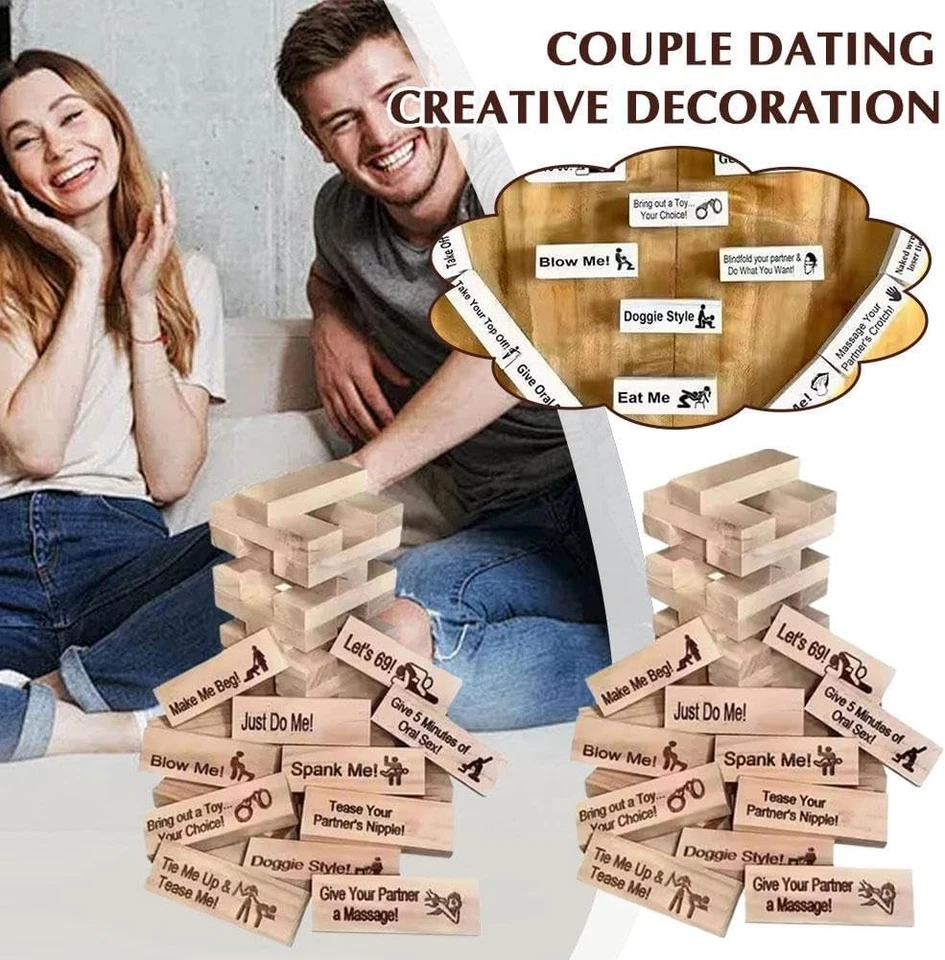 Lust Tower Naughty Block Game for Adults Couples Fun Stacking Party Date Gift - Image 3 of 4