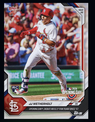 2026 TOPPS NOW-Opening Day Debut HR Rookie- JJ WETHERHOLT(Topps