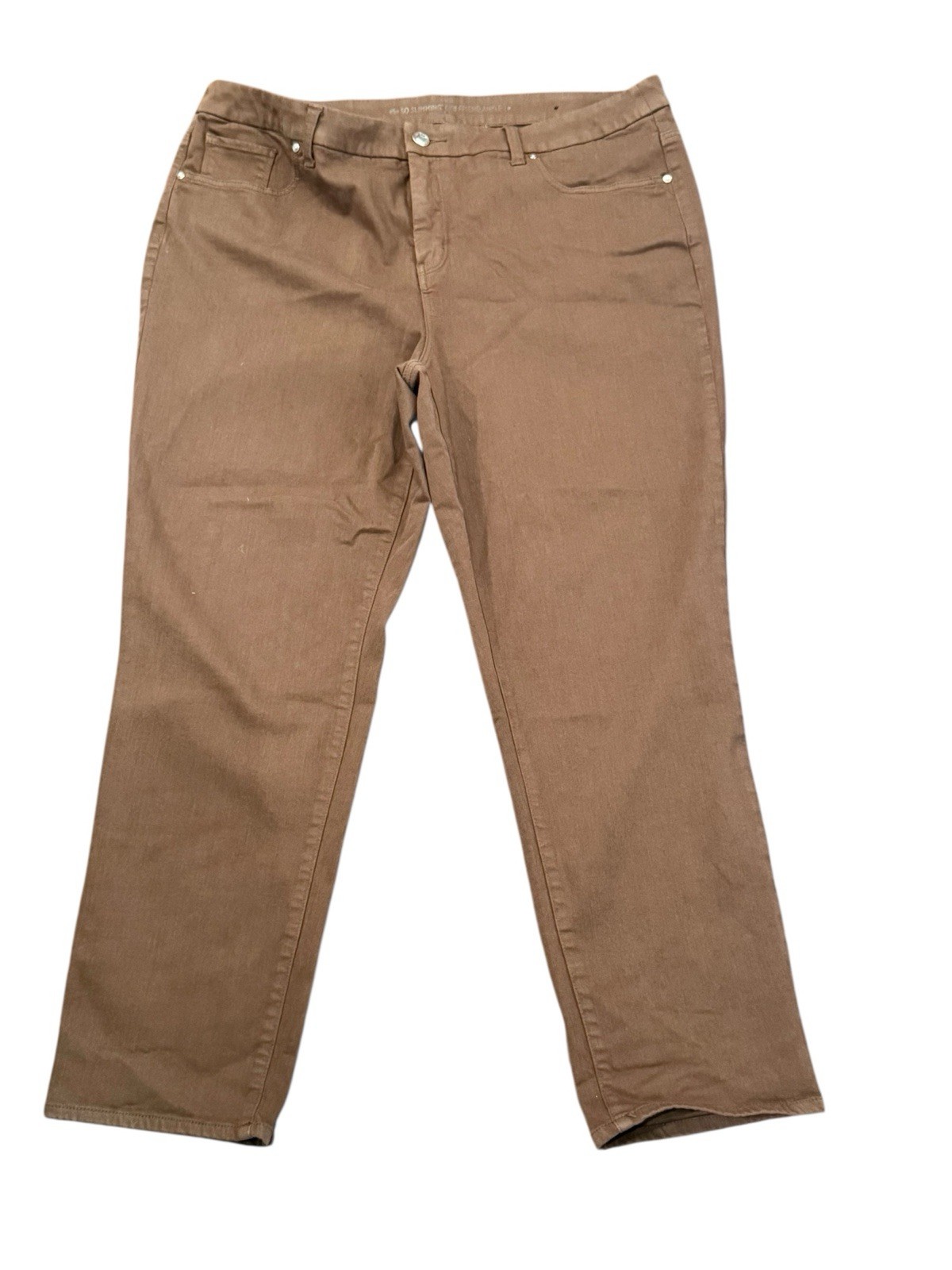 Chico's Girlfriend Ankle Jeans Womens Size 3 (US XL) Brown So Slimming Stretch