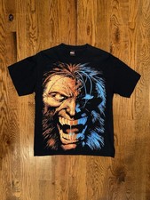 Vintage Y2K Marvel Mad Engine Wolverine Logan Half  Half Face T-Shirt Size Med