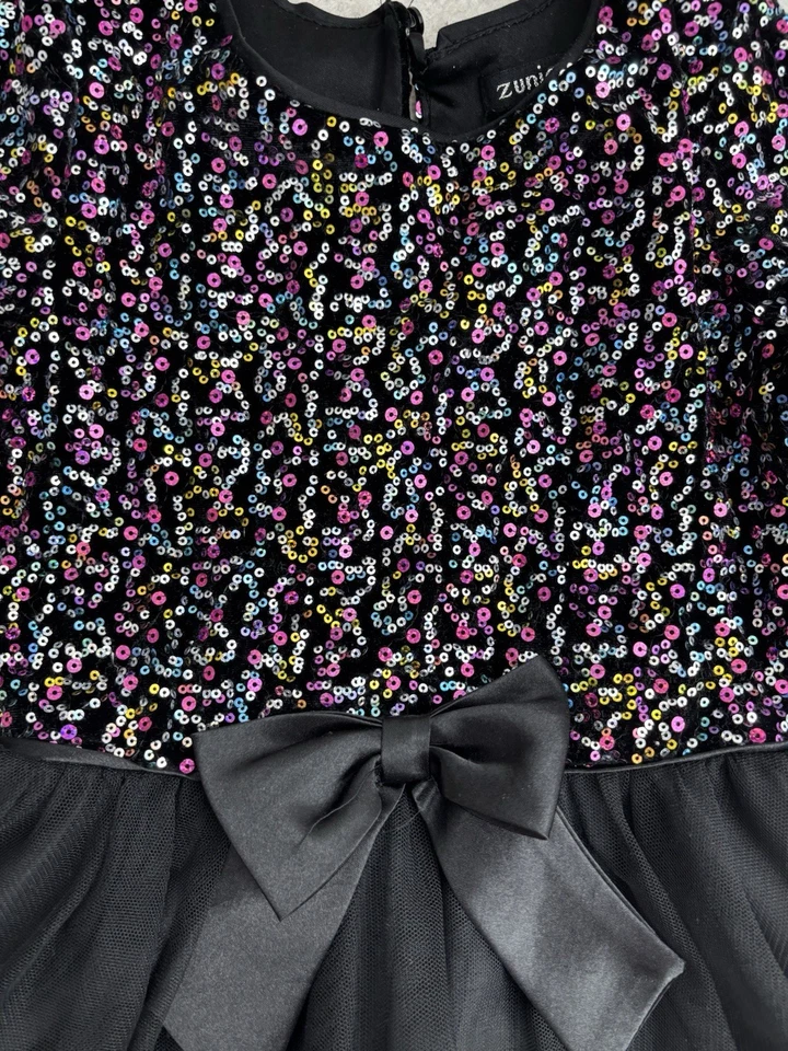 Zuni's Girl's Sequin Black Tulle Party Dress Size 6 - Image 2 of 3