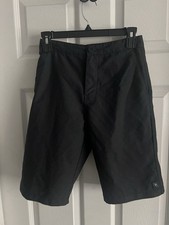 RIP CURL Boys Black Solid Board Shorts Logo Drawstring Pockets Size L