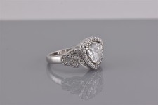 PAJ Sterling Silver Trillion Cubic Zirconia Halo Accented Band Ring 925 Sz: 6