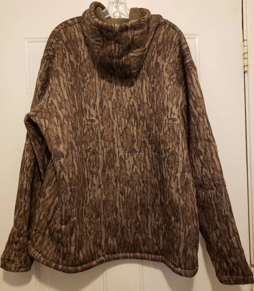 Mens DRAKE Waterfowl 1/4 Zip Mossy Oak Fleece Lined Pullover Hoodie Size XL - Image 2 of 3