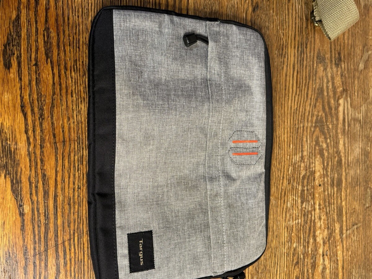 Targus Strata Laptop Sleeve Pewter Outside/Black Orange Inside