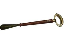 Shoe Horn Vintage Handmade Wooden Shoe Horn With Solid Brass Designer Handle