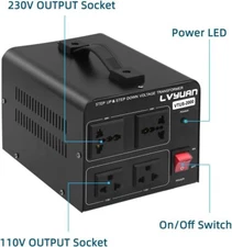 LVYUAN Voltage Transformer Converter 2000 Watt Step Up/Down Convert from 110-120