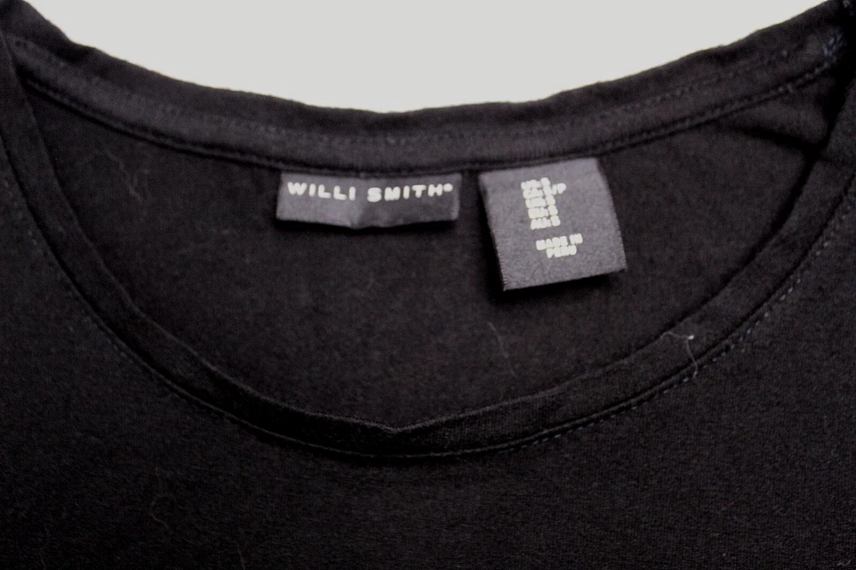 CAMISETA WILLI SMITH Damas Talla S Negro Sólido Sin Mangas Tejido Elástico Foto 3 de 4