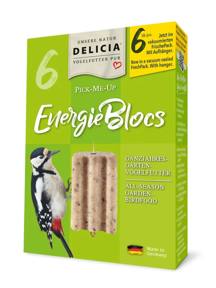 FRUNOL DELICIA Delicia Pick-Me-Up Energiebloc 6 St, Wildvogelfutter, Vogelfutter, Futter, Vögel